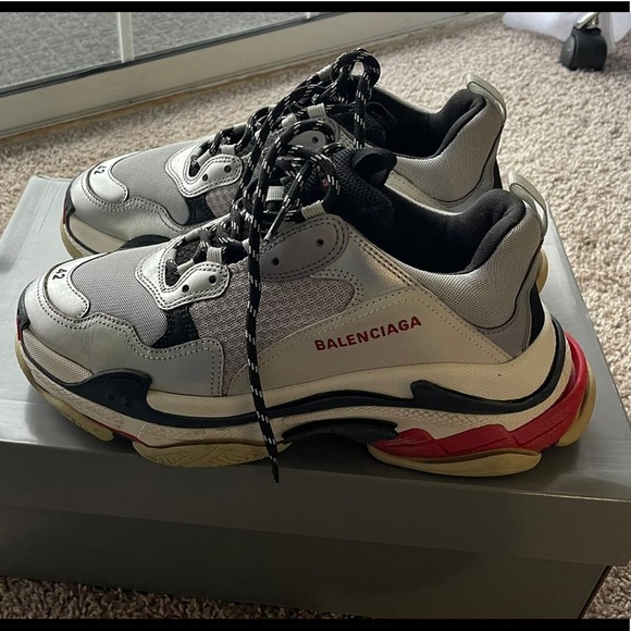 Balenciaga Triple S, size 42, men, white with silver and red. Worn 2 times. - Picture 8 of 14